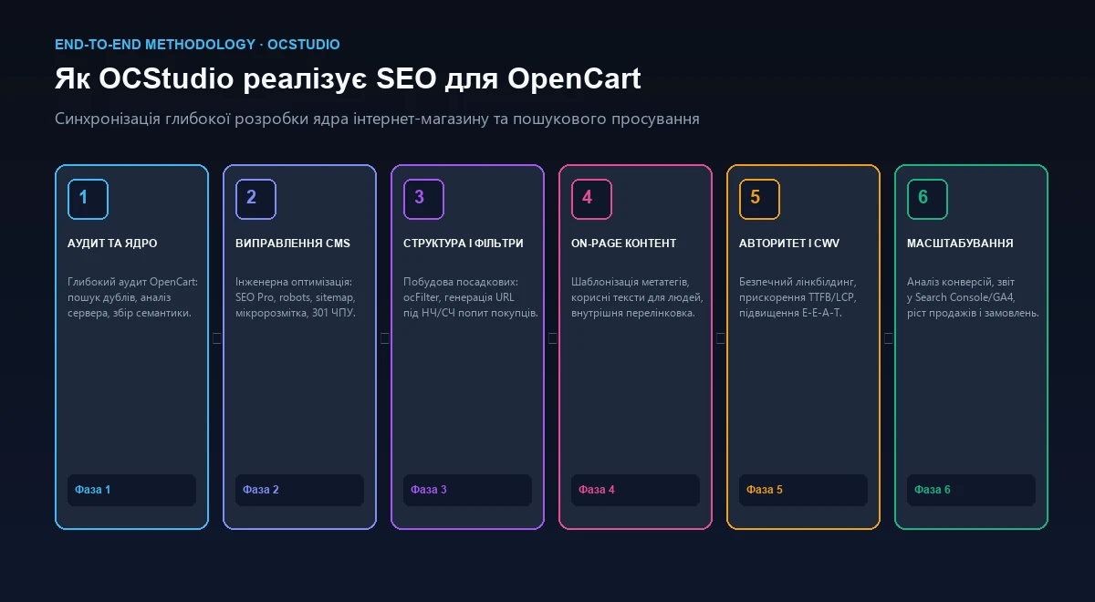 Процес системного SEO просування інтернет-магазинів OpenCart у студії OCStudio